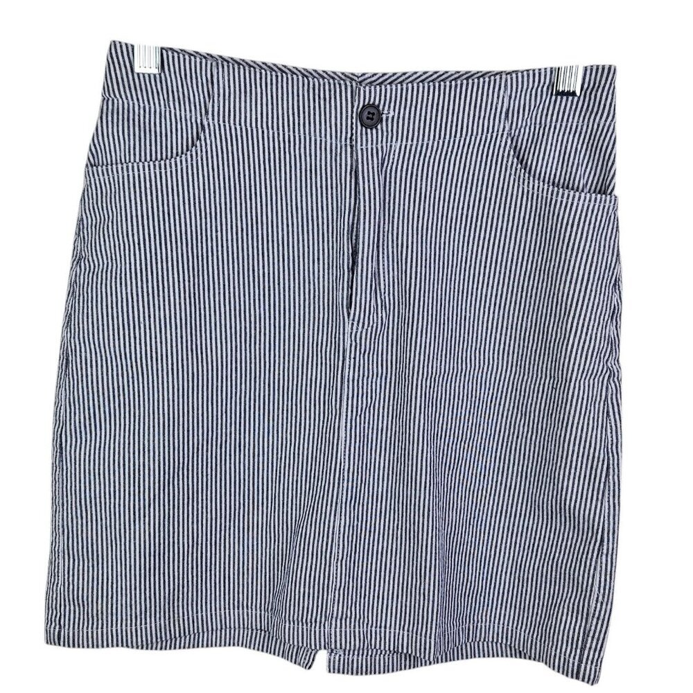Brandy Melville Skirt Blue White Stripe Lightweight Summer Mini Skirt Size‎ 3